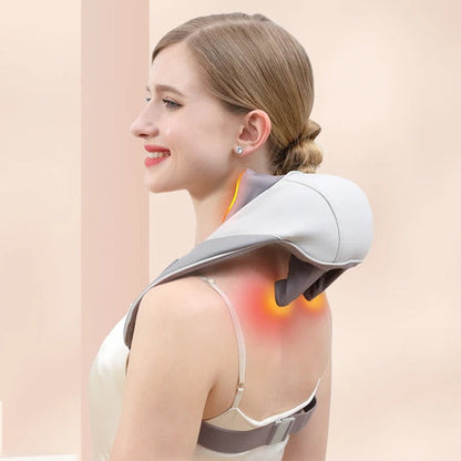 NeckEase Slimme Hals- en Schultermassage – Draadloos Massageapparaat met Warmtetherapie