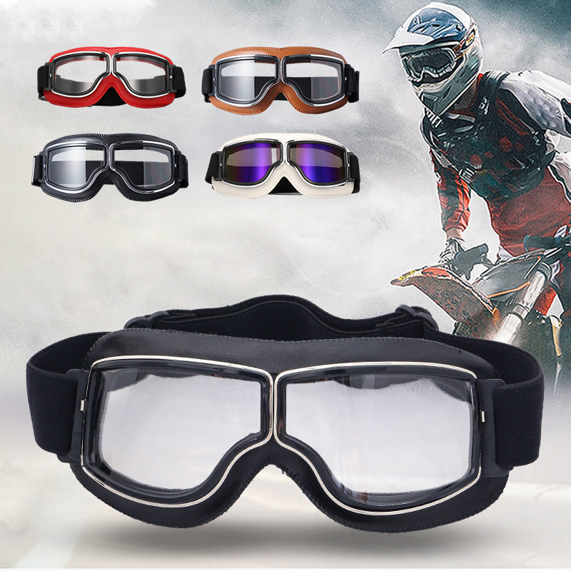 RoadRider | Vintage Motorbril met Verwisselbare Lenzen en Comfortpadding