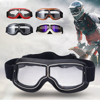 RoadRider | Vintage Motorbril met Verwisselbare Lenzen en Comfortpadding