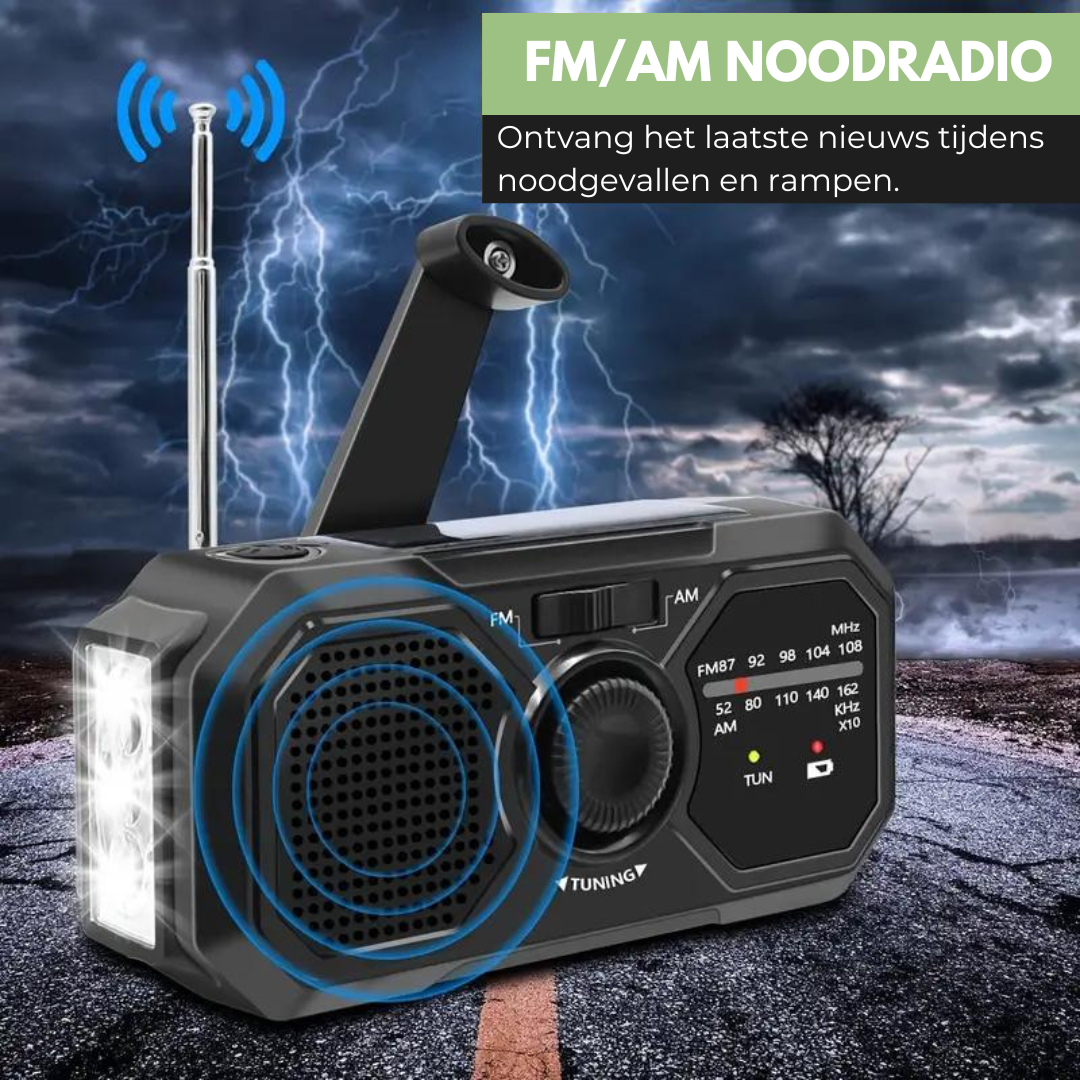 Draagbare Noodradio - Solar & Opwindbaar voor Noodsituaties