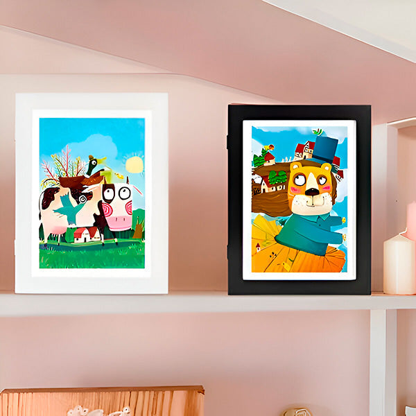 Opbergframe voor Kinderkunst – Breukbestendig Hout, Elegant Ontwerp – Voor Creatieve Kinderen