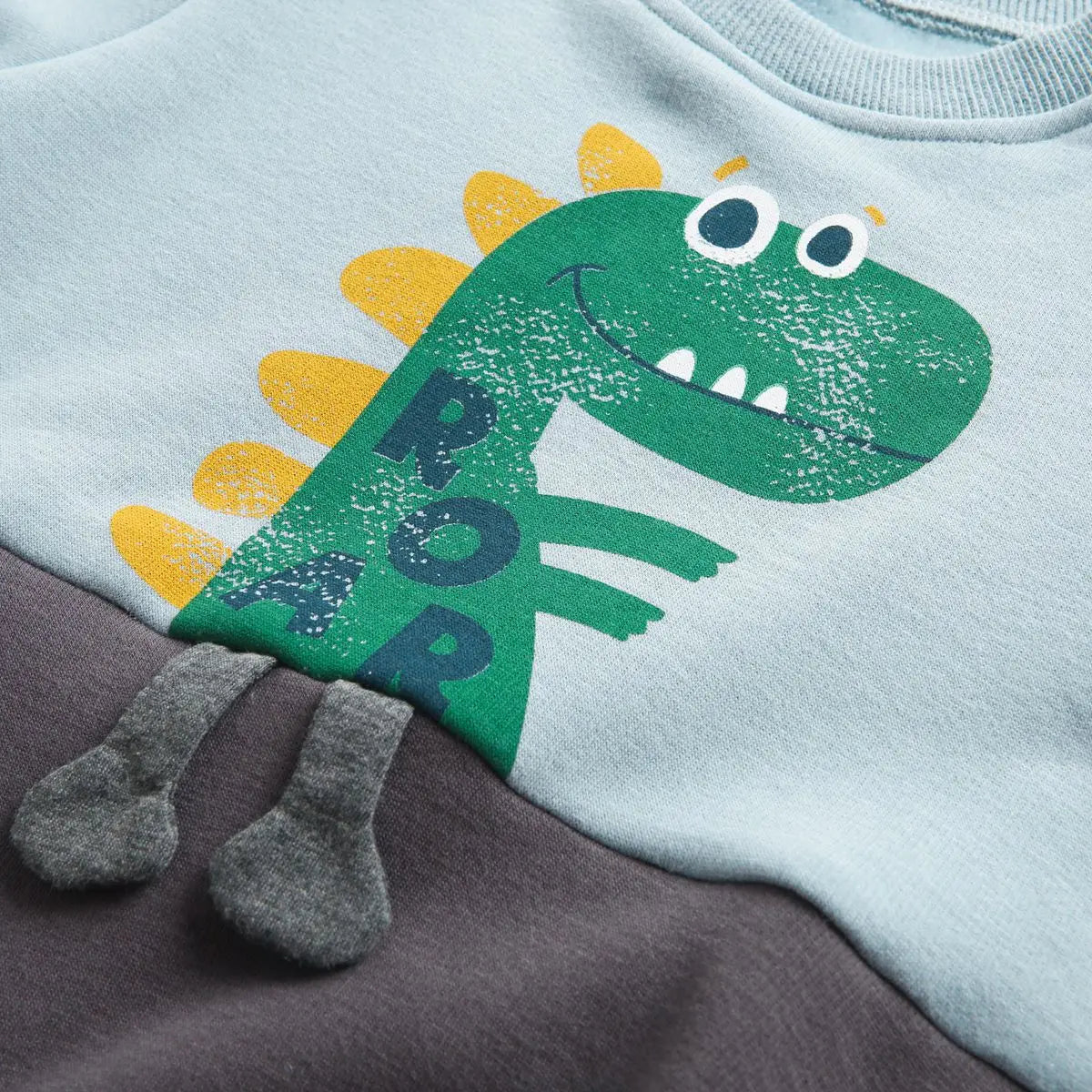 Fleece Onesie – Zacht Katoen, Dino Print – Warm en Comfortabel voor Baby Kleding