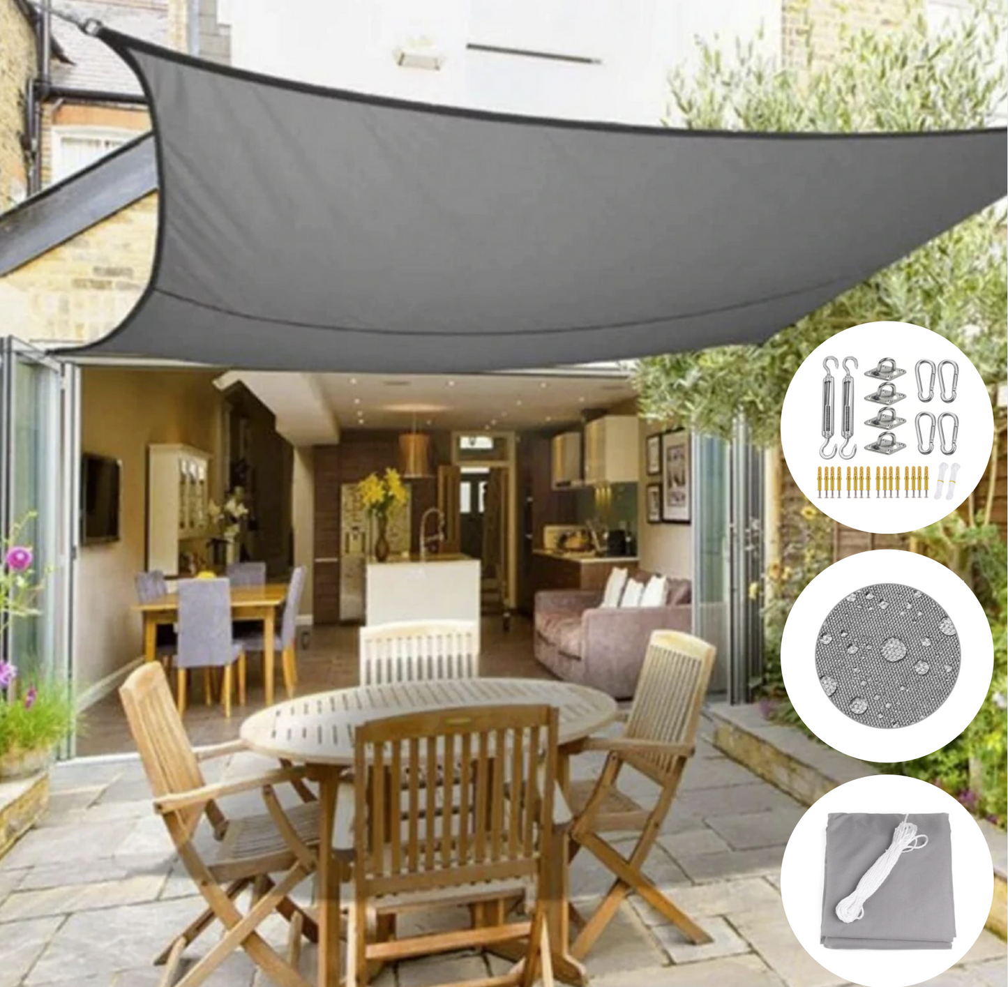 Schaduwdoek ZonSafe – UV-werend Zonnedoek voor Tuin, Terras of Balkon