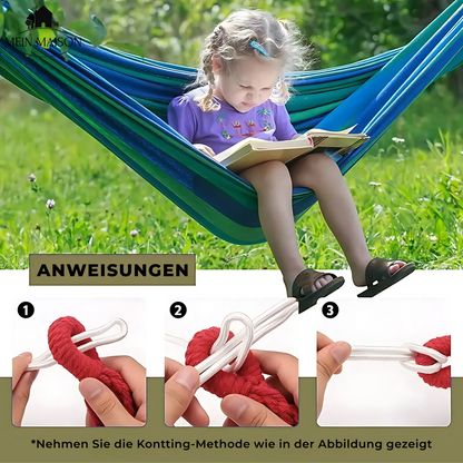 BuitenRelax Canvas Hangmat – Comfortabele en Stabiele Hangmat voor Tuin en Camping