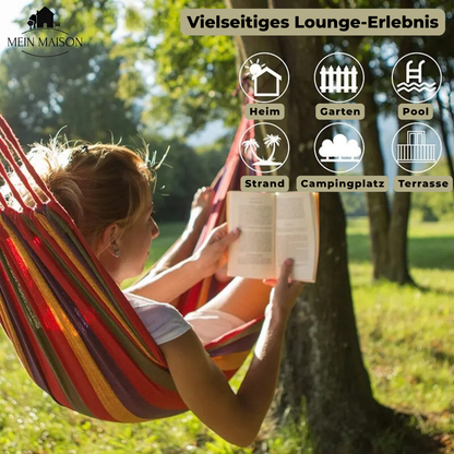 BuitenRelax Canvas Hangmat – Comfortabele en Stabiele Hangmat voor Tuin en Camping