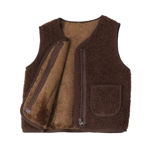 Gilet – Warm en Comfortabel Lamswol Look, Ideaal voor Koude Dagen – Geschikt voor Baby's en Kinderen