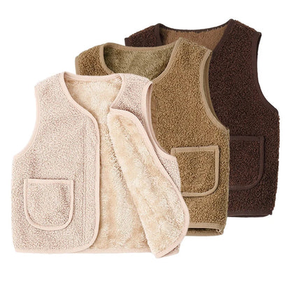 Gilet – Warm en Comfortabel Lamswol Look, Ideaal voor Koude Dagen – Geschikt voor Baby's en Kinderen