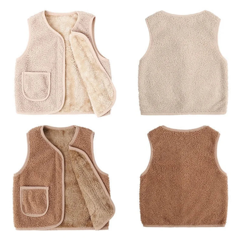 Gilet – Warm en Comfortabel Lamswol Look, Ideaal voor Koude Dagen – Geschikt voor Baby's en Kinderen