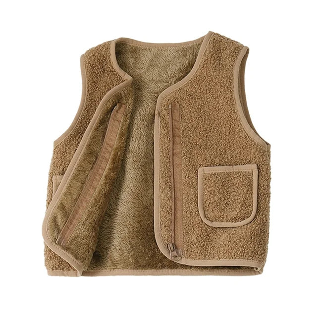 Gilet – Warm en Comfortabel Lamswol Look, Ideaal voor Koude Dagen – Geschikt voor Baby's en Kinderen
