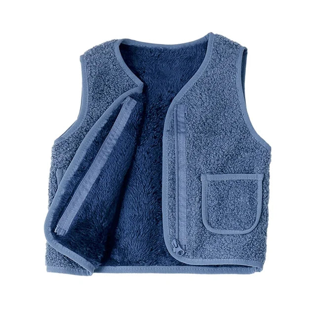 Gilet – Warm en Comfortabel Lamswol Look, Ideaal voor Koude Dagen – Geschikt voor Baby's en Kinderen