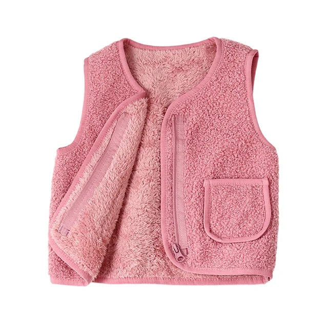 Gilet – Warm en Comfortabel Lamswol Look, Ideaal voor Koude Dagen – Geschikt voor Baby's en Kinderen