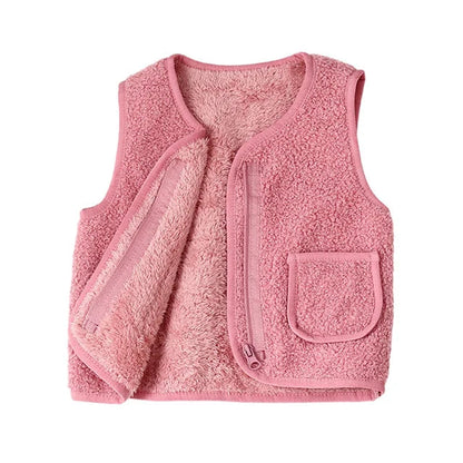 Gilet – Warm en Comfortabel Lamswol Look, Ideaal voor Koude Dagen – Geschikt voor Baby's en Kinderen