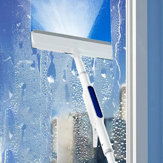 3-in-1 Draaibare Ramenreiniger met Telescoopsteel en Sprayfunctie