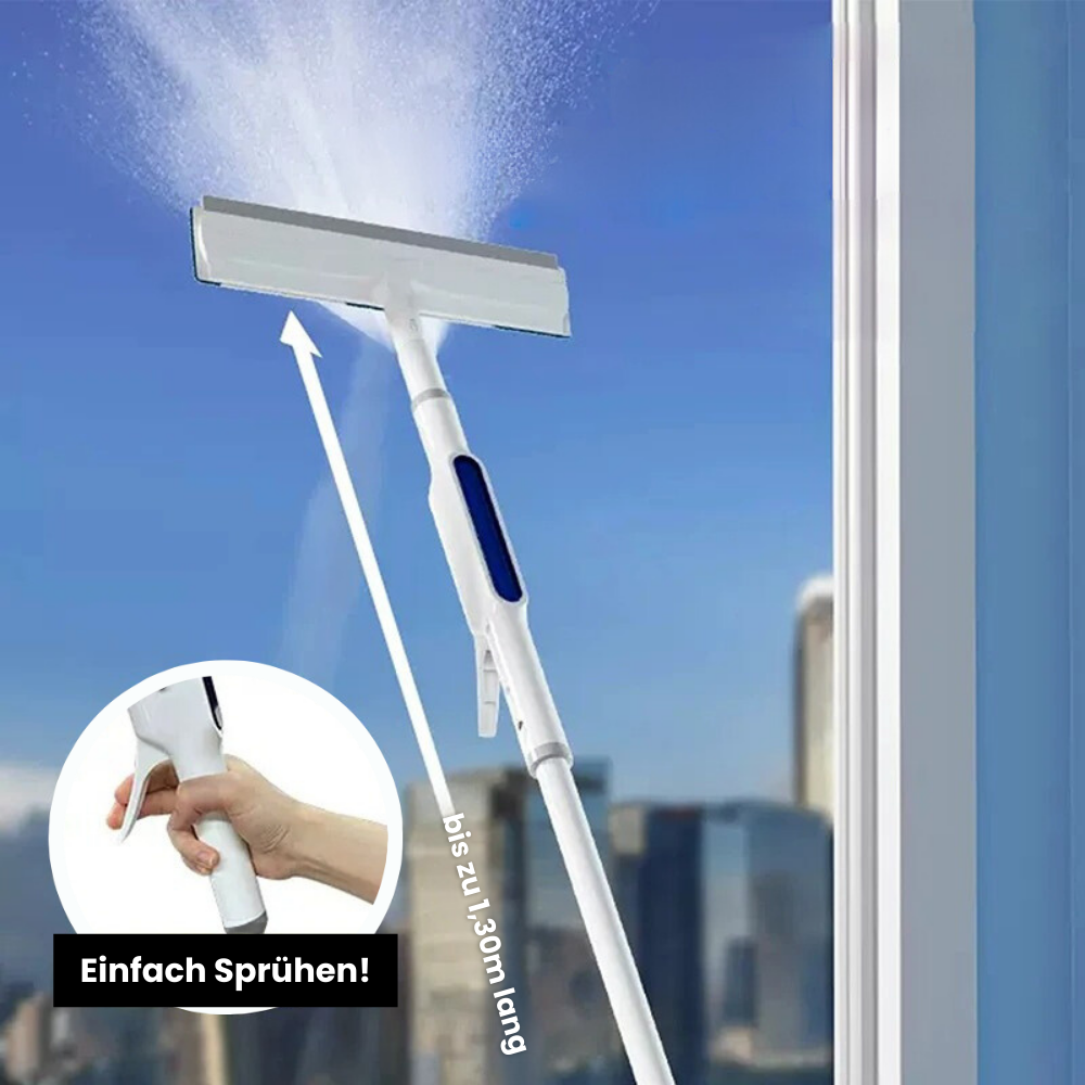 3-in-1 Draaibare Ramenreiniger met Telescoopsteel en Sprayfunctie