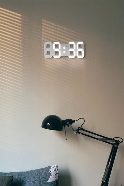 GlowTime 3D LED Wandklok – Stijlvolle Digitale Klok met Instelbare Verlichting