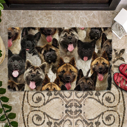 Groepje American Akitas Deurmat