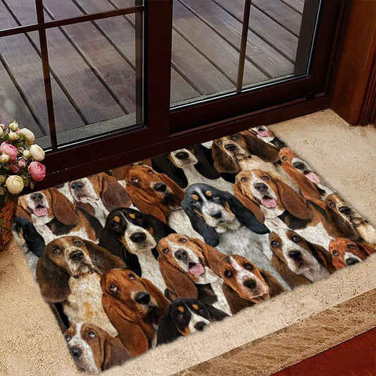 Groepje Basset Hounds Deurmat