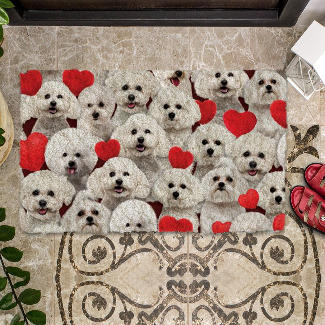 Groepje Bichon Frises Deurmat