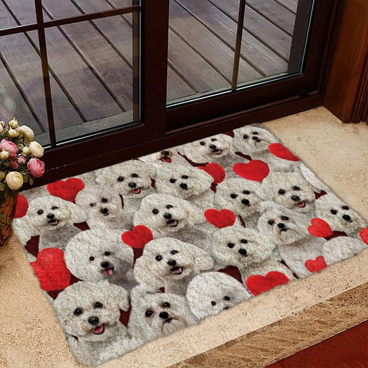 Groepje Bichon Frises Deurmat