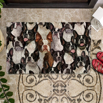 Groepje Boston Terriers Deurmat