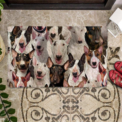 Groepje Bull Terriers Deurmat