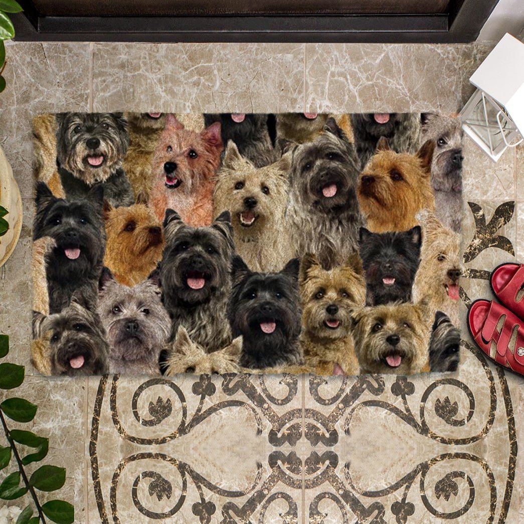Groepje Cairn Terriers Deurmat