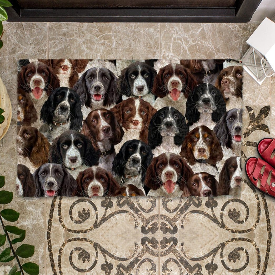 Groepje Engelse Springer Spaniels  Deurmat