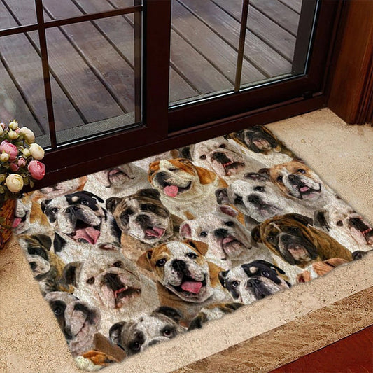 Groepje Engelse/Britse Bulldogs Deurmat