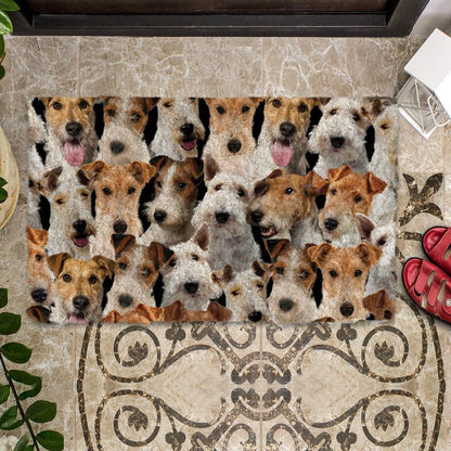 Groepje Fox Terriers Deurmat