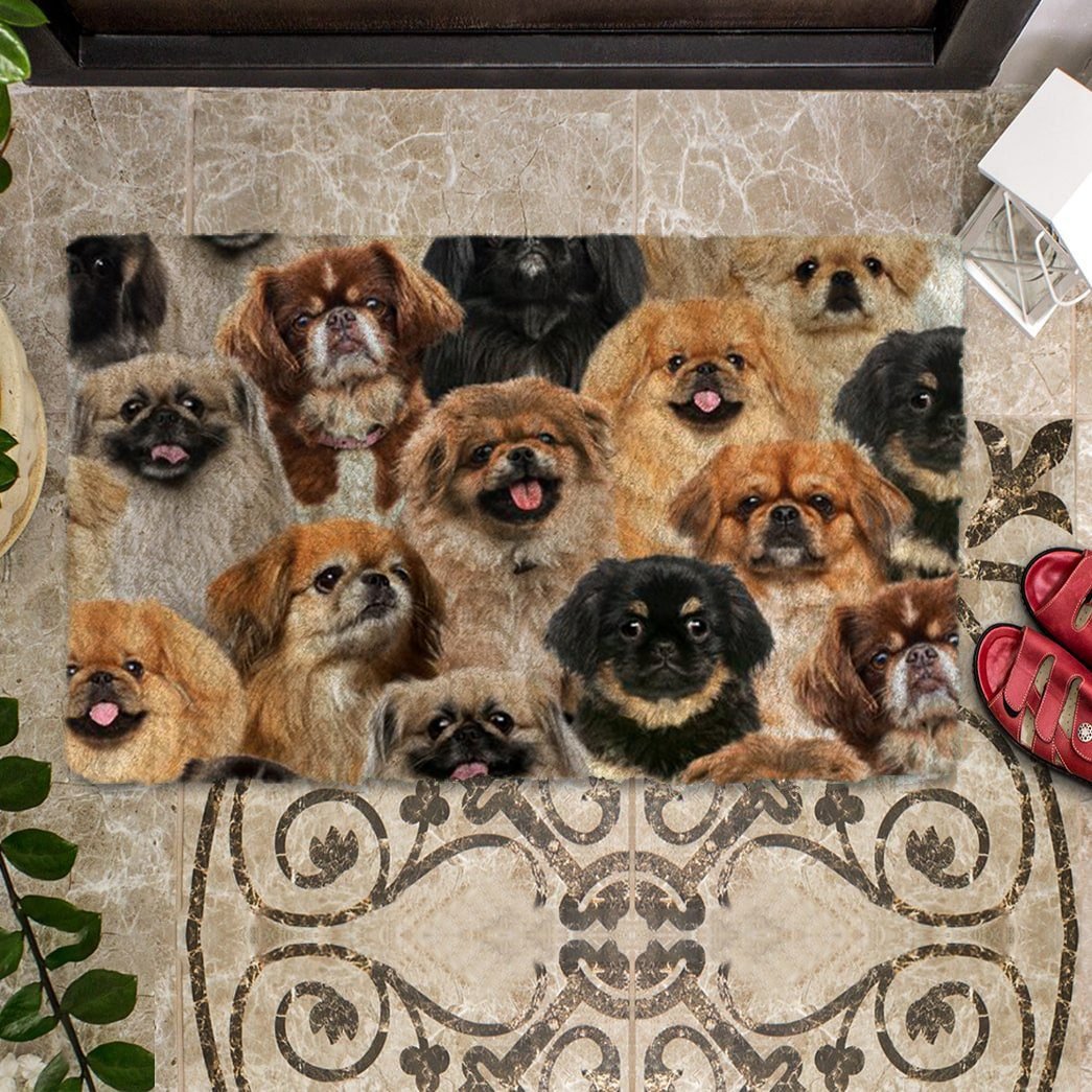 Groepje  Pekingeses Deurmat