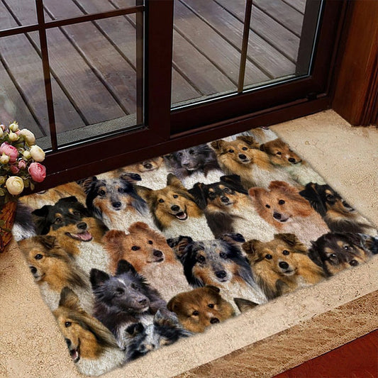Groepje Shetland Sheepdogs/Shelties Deurmat