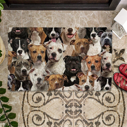 Groepje Staffordshire Bull Terriers/Staffy Deurmat
