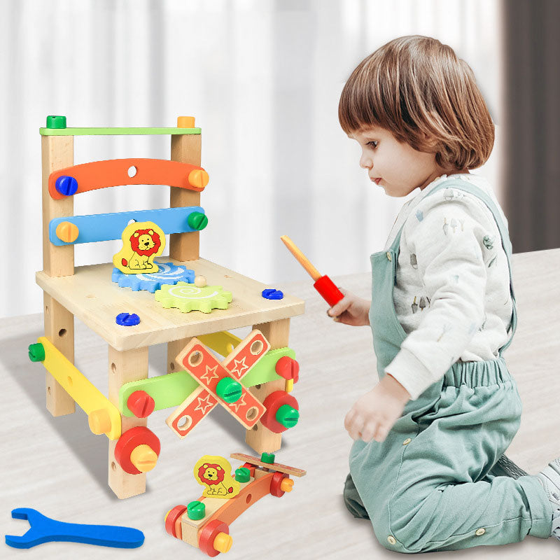 Montessori Werkstoel – Educatief Houten Speelgoed voor Peuters – Stimuleert Creativiteit en Motoriek