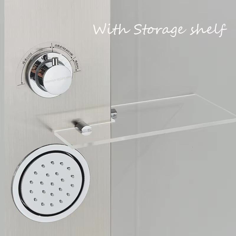 Douchepaneel Regendouche VoordeelPaleis® Carls LCD Premium RVS Brushed