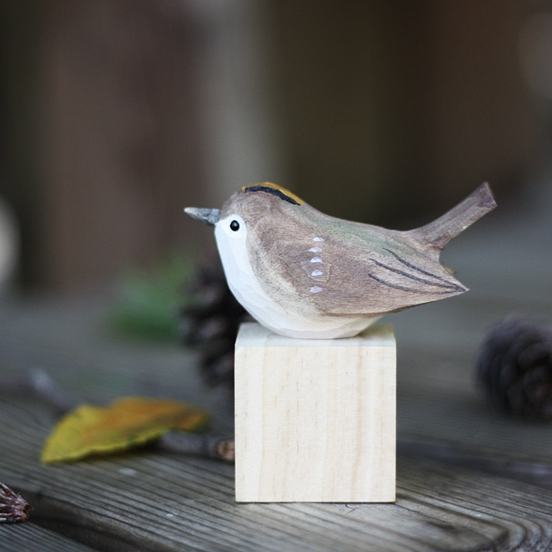 GloRadiance Houten Vogelbeeldjes – Handgemaakt Interieurdecoratie