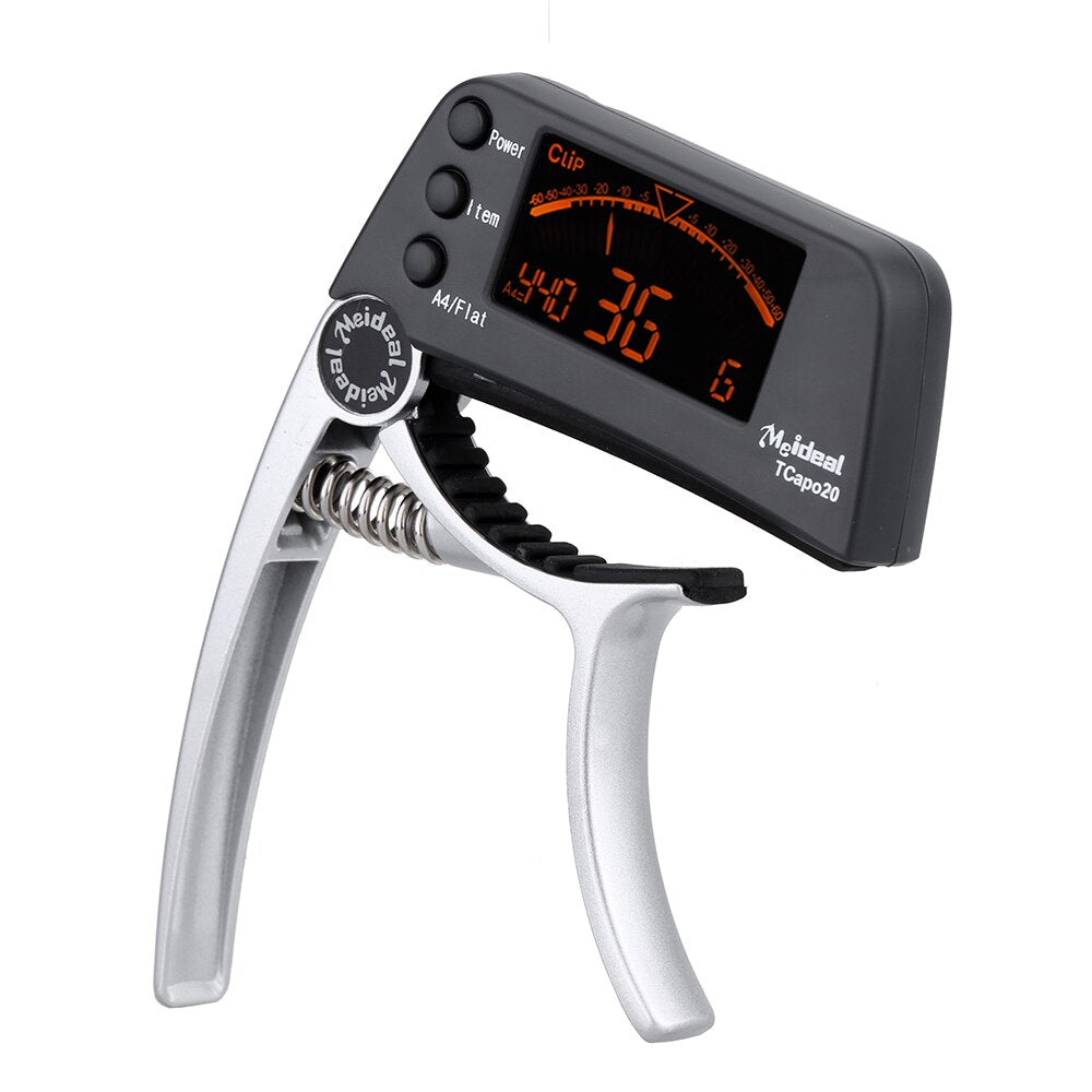 Capo & Tuner "TuneGrip" – 2-in-1 Gitaaraccessoire met LCD-scherm