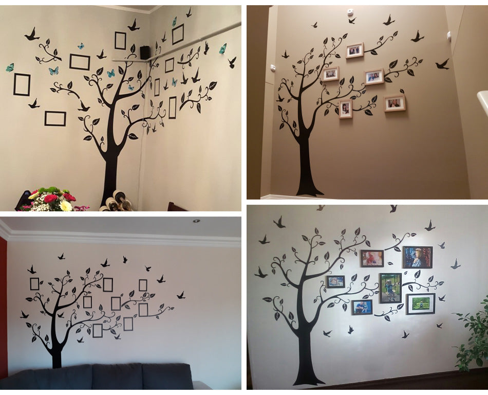 Muursticker boom met fotolijstjes