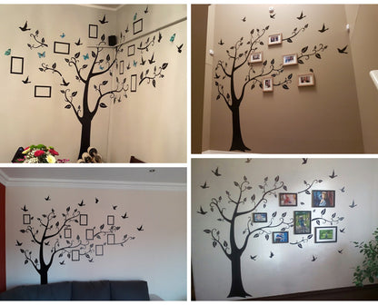Muursticker boom met fotolijstjes