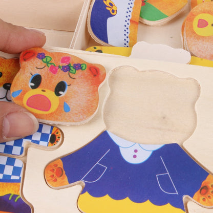 Houten Puzzel – Duurzaam Beukenhout, 100 Outfit Combinaties – Geschikt voor Kinderen vanaf 2 Jaar