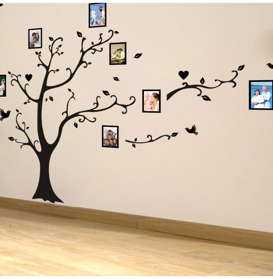 Muursticker boom met fotolijstjes