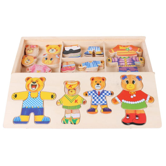 Houten Puzzel – Duurzaam Beukenhout, 100 Outfit Combinaties – Geschikt voor Kinderen vanaf 2 Jaar