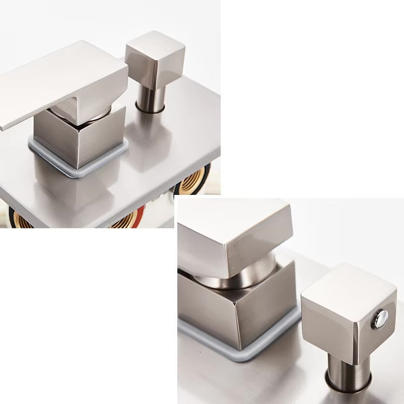 Doucheset Bolivia Premium 30 cm. regendouche vierkant 3-weg RVS geborsteld