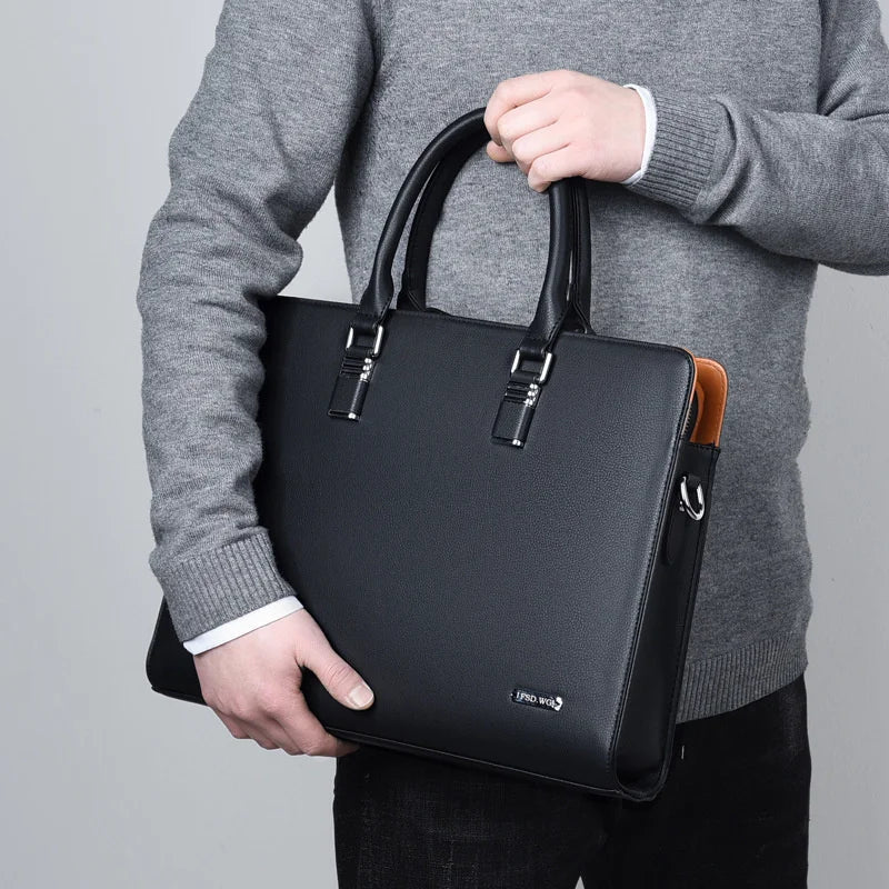 Luxe Leren Laptoptas met Schouderriem en Meerdere Vakken – Geschikt voor 14-15 inch Laptops