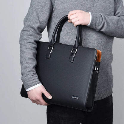 Luxe Leren Laptoptas met Schouderriem en Meerdere Vakken – Geschikt voor 14-15 inch Laptops
