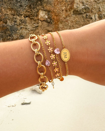 Harten Geluksarmband – Geboortesteen Armband met 12 Keuzeopties in Cadeaubox