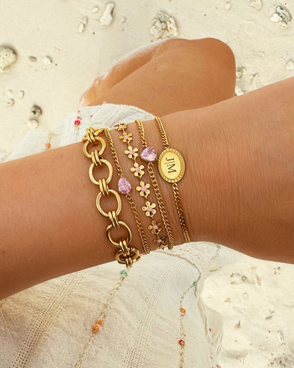 Harten Geluksarmband – Geboortesteen Armband met 12 Keuzeopties in Cadeaubox