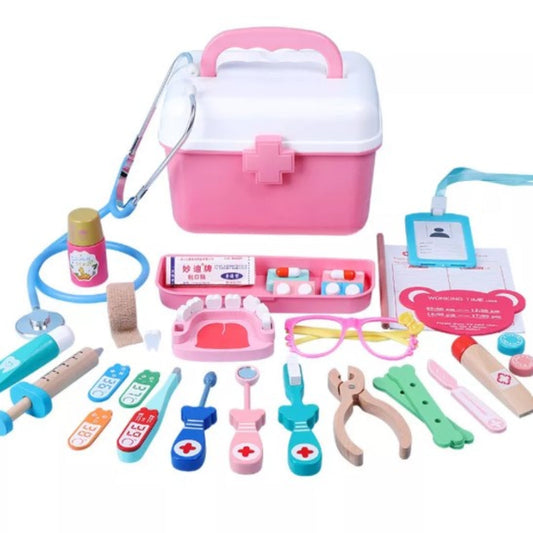 Houten Doktersset – Educatief Speelgoed voor Creativiteit en Empathie – 18 Stuks