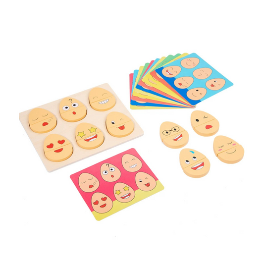 Houten Emotiepuzzel – Educatief Speelgoed voor Emotioneel Begrip – Duurzaam Hout, Ideaal voor Kinderen
