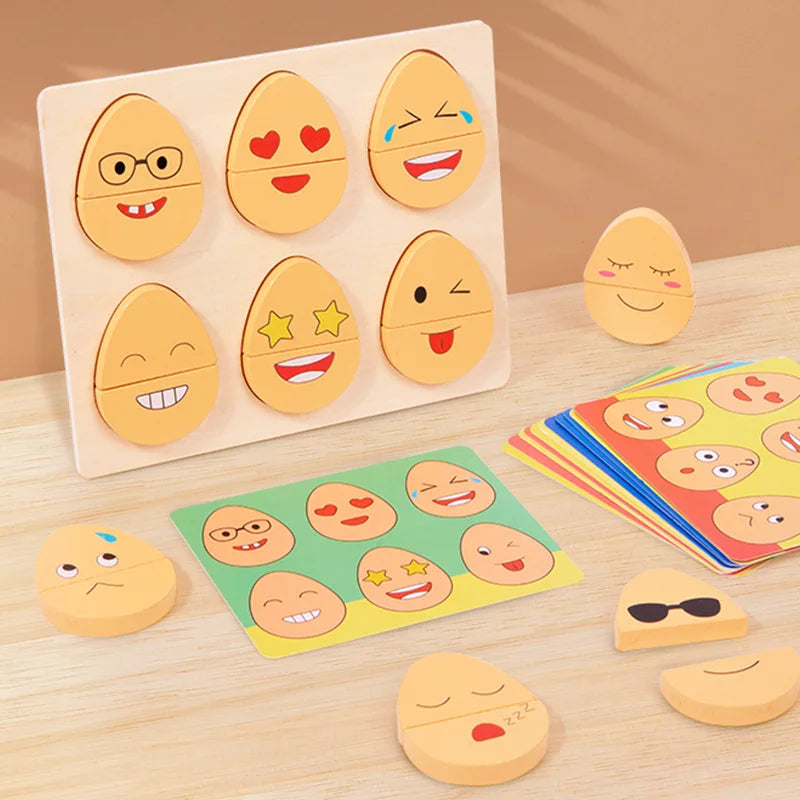 Houten Emotiepuzzel – Educatief Speelgoed voor Emotioneel Begrip – Duurzaam Hout, Ideaal voor Kinderen
