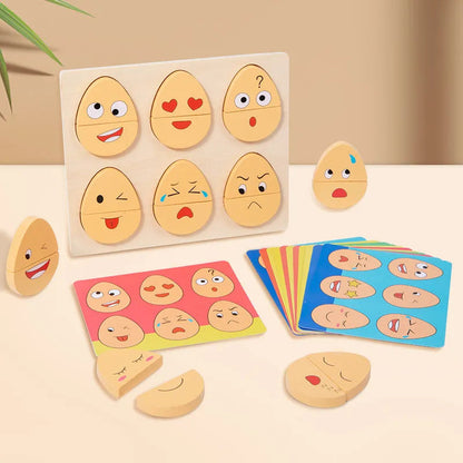 Houten Emotiepuzzel – Educatief Speelgoed voor Emotioneel Begrip – Duurzaam Hout, Ideaal voor Kinderen